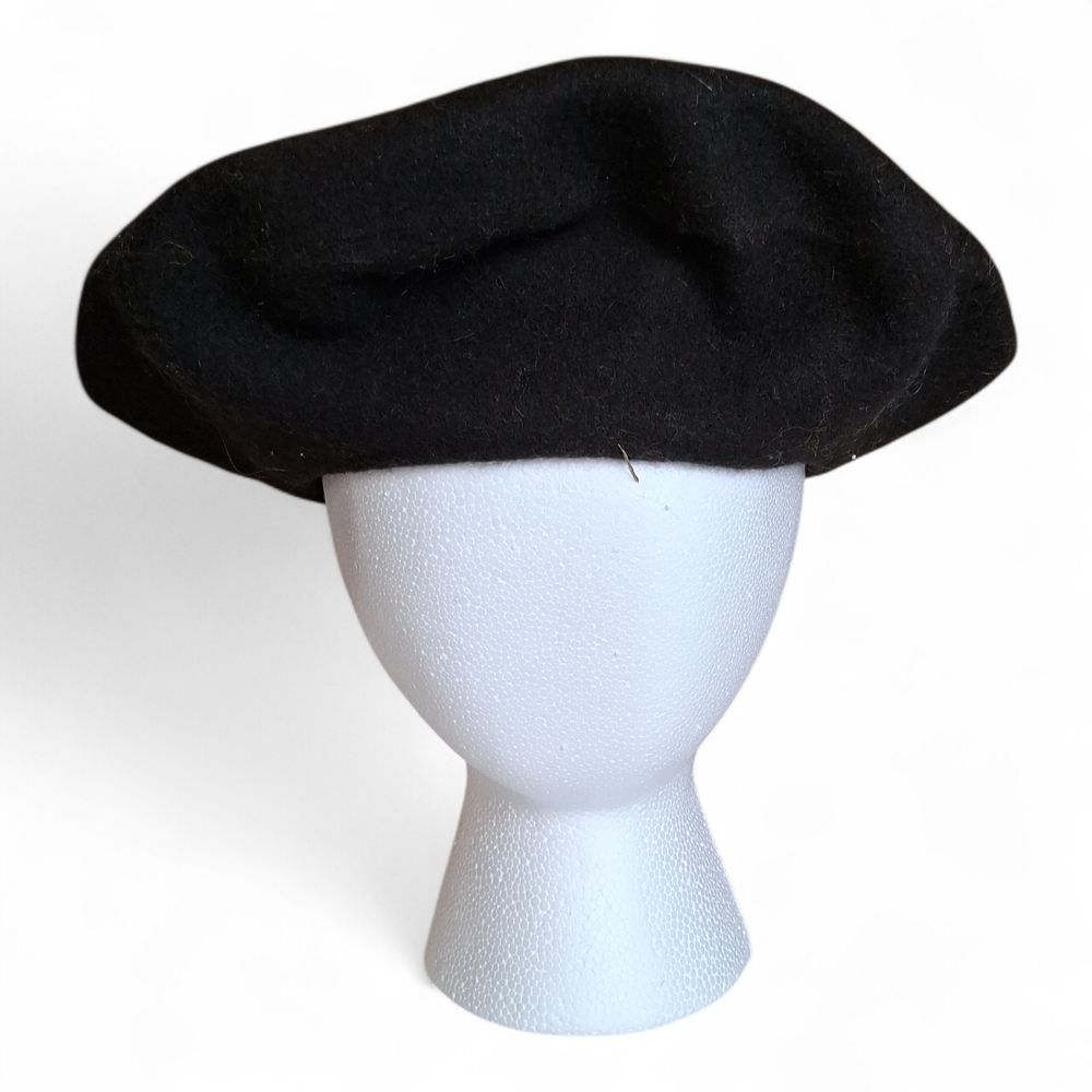 Marshall Field Authentic French Chic Black Wool Basque Beret